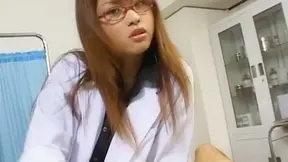 Nerdy Nurse Akira Shiratori Sucks Cum in Steamy Surgery Scene