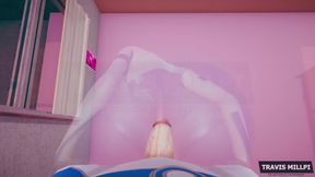 Invisible Woman Is Fucking Herself with Elastic Dick