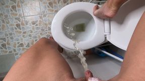 Petite Blonde Yellow Pee Standing 4K