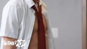 TWINKPOP - Dean Morgxn Thicke Masturbates To Joey Mills Sucking Luke Connors' Big Cock