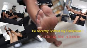POV: I catch you with your nose in my pantyhose… I give you a good lesson! Mistress Julia