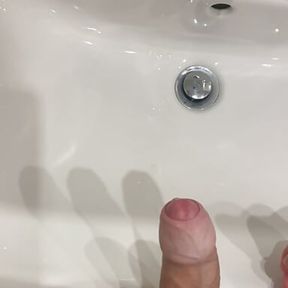 Cumshot in the bathroom