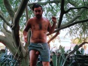 Dirty nudist for the pigs