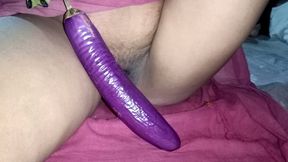 Desi sex siren's filthy fantasies unfold as she gets poked by large brinjal