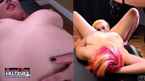 pink haired trinity and blonde jackie share a hard cock to deepthroat!