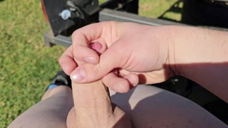 Jerking off in the sun, horny as fuck