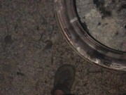 Putting out whats left of the campfire at the end of the night by taking a piss before bed