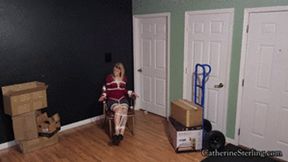 Slender Sweater Secretary Snatched by Removal Man, Frantically Attempts Rope Bondage Escape! DiD! Mobile View, Streaming Ready SD Version Version