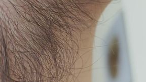 Hairy masturbation with closeups