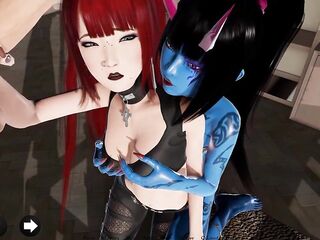 Demon Cutie and Redhead Blow u- Fastened By Craving- Animated Gameplay