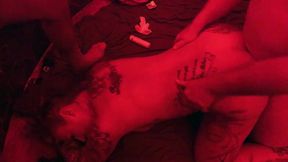 German Pornstar Babe Kira Knight Fucked by Guys in Redlight