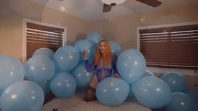 Bye Bye Blue Balloons: Galas Looner 50 Blue Tt17 Balloons Teasing & Popping Masspop with B2p, Nail Pop & Pin Pop - mp4