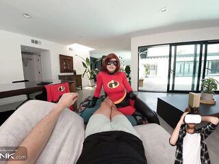 VR Conk: Muscle Superhero From The Incredibles Rides A Giant Shlong And Masturbates In Cosplay Parody