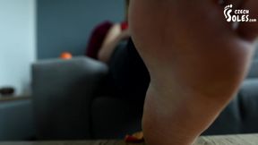 BBW girl having fun with her huge feet