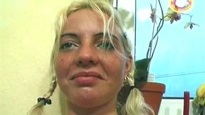 Piss Drenched Bondage Slut Fingers Sloppy Pussy in Kitchen