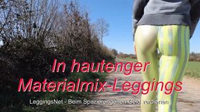 Skin-tight material-mix leggings - Hautenge Material-Mix-Leggings