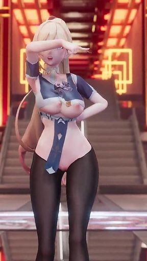 [mmd] Marionette Erotic Uniform Black Stockings