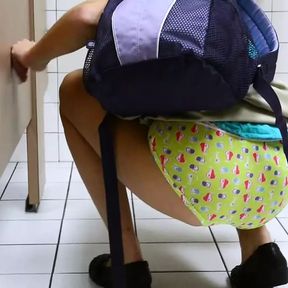 Kharlie Stone Pees and Masturbates in the School Bathroom