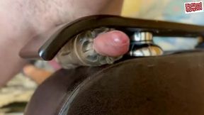 guy moaning and fucking fleshlight until shaking orgasm with huge cumshot
