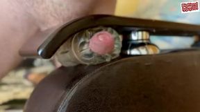 guy moaning and fucking fleshlight until shaking orgasm with huge cumshot