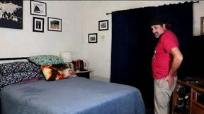 Before his wife gets home