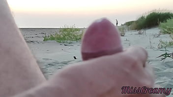 French teacher amateur handjob on public beach with cumshot Extreme sex in front of strangers - MissCreamy