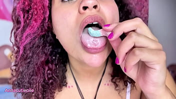 Vore ASMR Eating Gummy Worms Close-Up