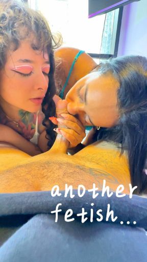 10-Minute Cock Sniffing Fetish Fiesta with Two Vixens