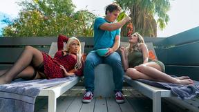 ”Pervy boy punished by neighbor stepmum & stepdaughter duo! - Bridgette B & Kyler Quinn”