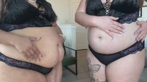 BBW Belly Play with Feeder and Feedee (720p)