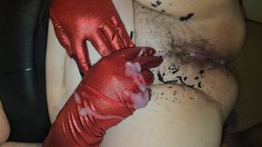 Big Ass Submissive Slut Covered in Cum in Wax Play Cock 30cm