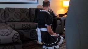 Sissification and Sucking Strapon to Get Maid Job