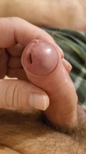 Wanking teasing my foreskin until I erupt