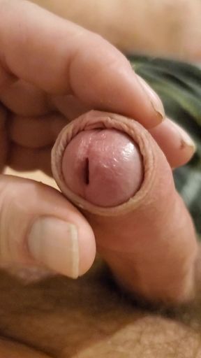 Wanking teasing my foreskin until I erupt