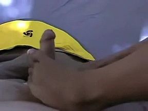 Camping tent footjob