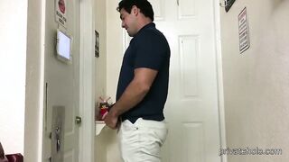 Hetero Man dominates and deepthroats straight guy in rough glory hole sex