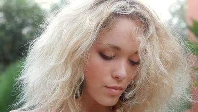 Young beautiful blondie posing