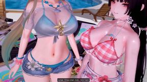 Wuthering Waves - Chisa and Lynae Slutty Ride Turns Into BBC Sex Gangbang - 3D Hentai Animations