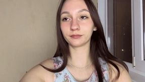 Sucking the dildo and sticking it in my ass