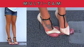 Trampling His Cum Under My Office T-Bar Stilettos - Multi Cam - AmbersCBT - 75MC