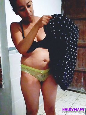 VIDEOS OF A MAID SHOWING OFF HER HAIRY PUSSY AND HER NICE TITS