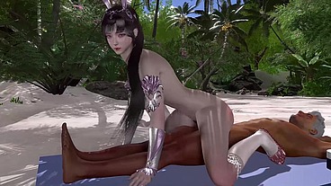 3D cute Asian slut got fucked so hard on the beach