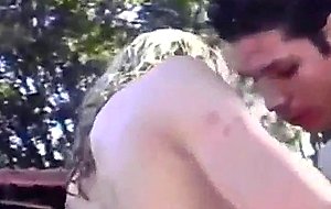 Hot outdoor sex with blonde tranny