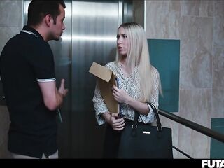 Cute Small Blond Beauty Nata Gold Facefucked by Excited Real Life Futanari Tgirl Amirah - It Follows Parody