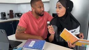 Hijab Slut Aaliyah Yasin's Tutoring Lesson Turns Into Pounding & Facial