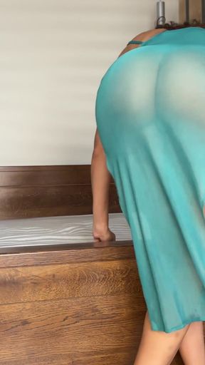 Powerful moment from &quot;Ultimate Amateur JOI MILF &amp; Mature Super Size Fantasy - Seductive Cleaning in See-Through Dress&quot;