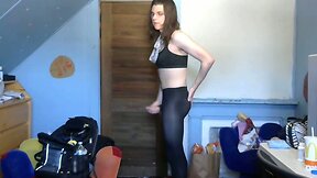 Femboy masturbing trying on outfits