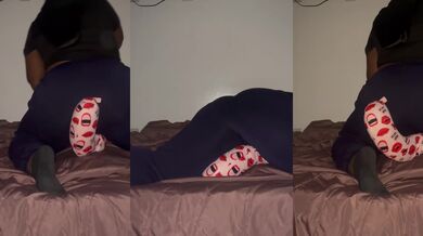 Pretty pink pillow gets pounded in three nasty motions