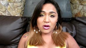 Brazilian brunette T-Girl has a big cock