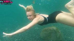 Erotic Underwater Swimsuit Strip: Tease to Nude in Sea - AVI